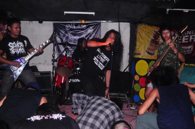 Necrotic Arteries Legazpi City gig: Fuck Off and Die. Old lineup with Rae on bass and Lindy on drums.